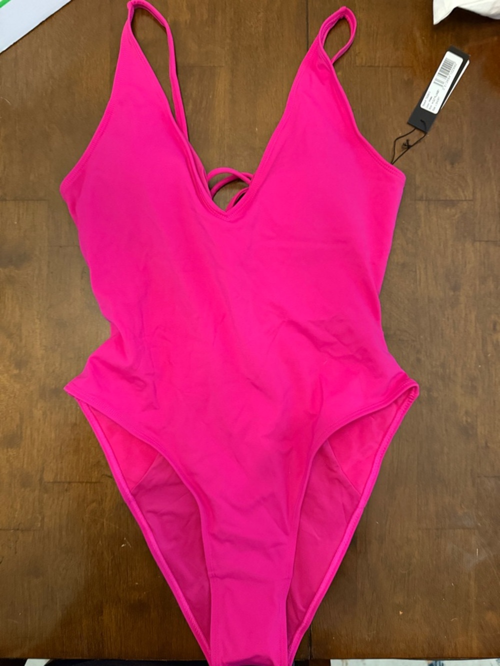 TA3 nwt Hi Cut Plunge Swimwear - Pink Large Short